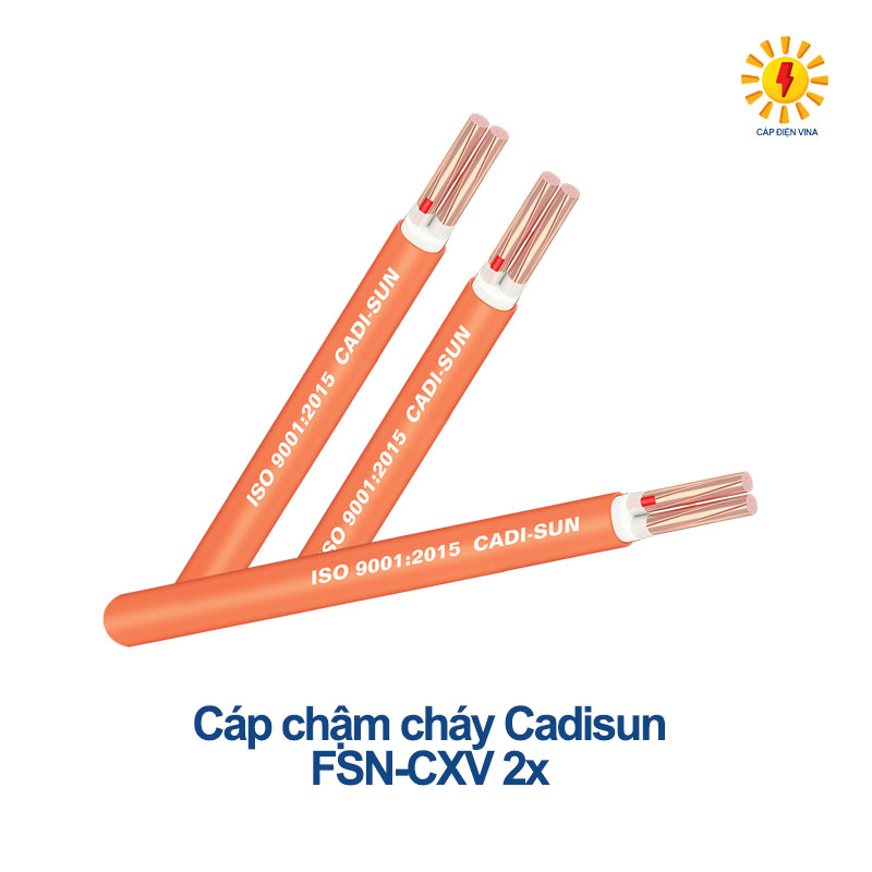 Cáp chậm cháy Cadisun FSN-CXV 2x Cáp chậm cháy Cadisun FSN-CXV 2x