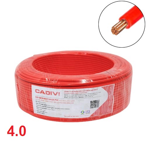 Dây cáp điện đơn Cadivi CV 4.0mm cuộn 100 mét Dây cáp điện đơn Cadivi CV 4.0mm cuộn 100 mét