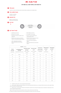 Thông số kỹ thuật dây cáp điện Cadivi AV